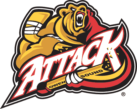 Owen Sound Attack 1999-2011 primary logo iron on transfers for clothing